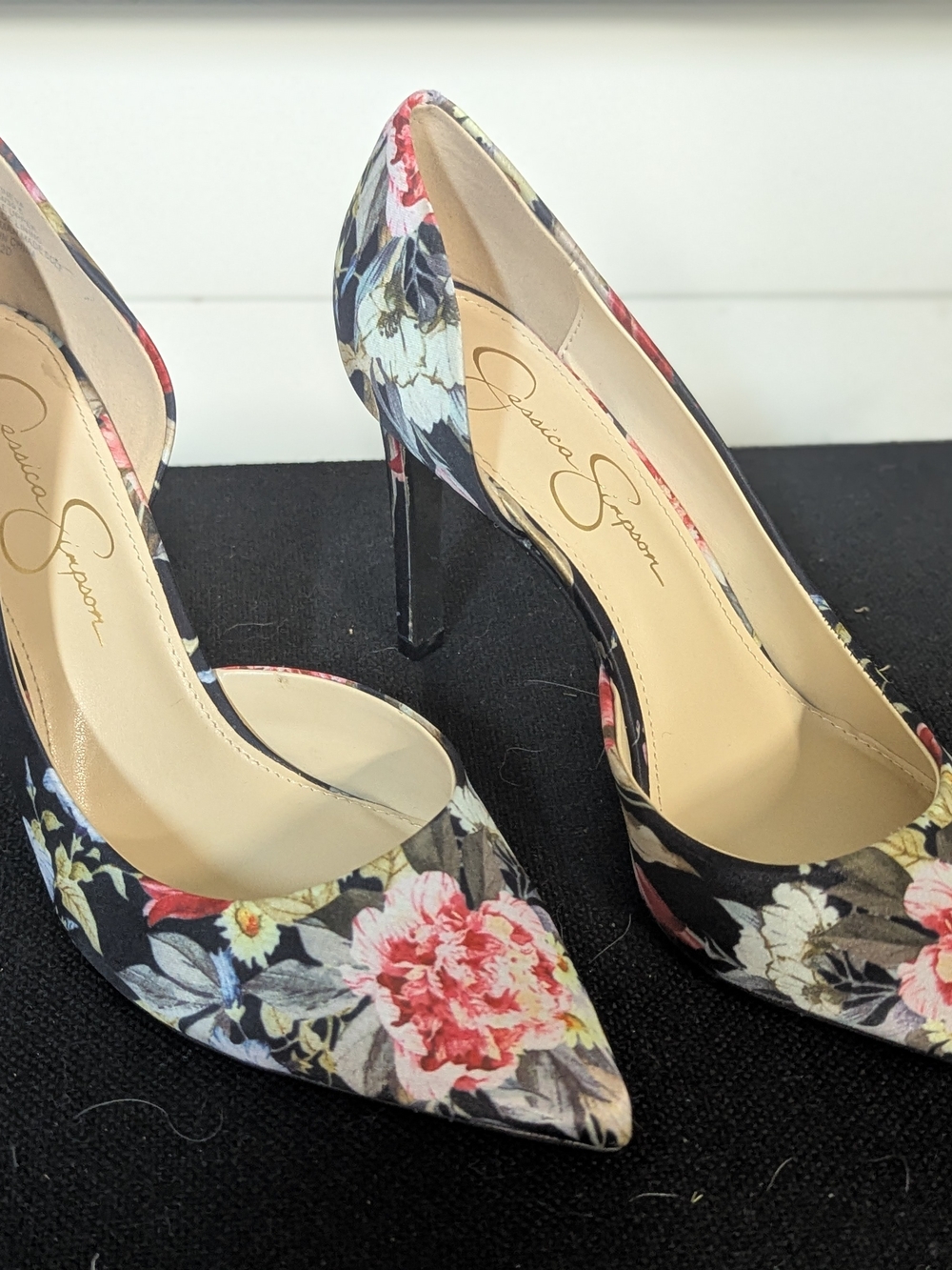 Jessica Simpson Floral Pointed-Toe Stiletto Pumps - Black Multi